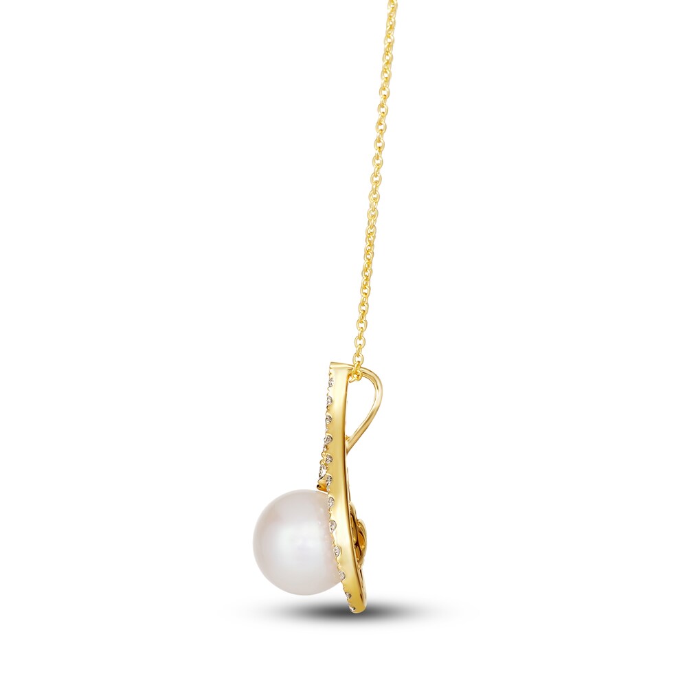 Le Vian Cultured Freshwater Pearl Necklace 5/8 ct tw Diamonds 14K Honey Gold YxFBixAv Le Vian Cultured Freshwater Pearl Necklace 5/8 ct tw Diamonds 14K Honey Gold YxFBixAv