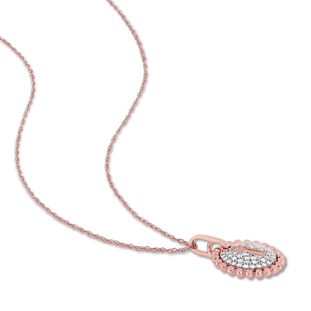 Diamond Keyhole Necklace 1/5 ct tw Round 10K Rose Gold YxzCqDbl Diamond Keyhole Necklace 1/5 ct tw Round 10K Rose Gold YxzCqDbl