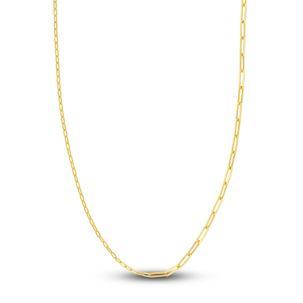 50/50 Paperclip Chain Necklace 14K Yellow Gold ZClF29EB 50/50 Paperclip Chain Necklace 14K Yellow Gold ZClF29EB