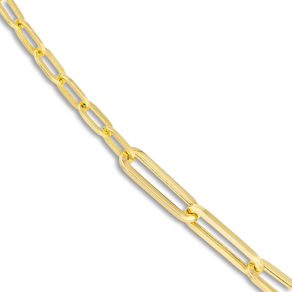 50/50 Paperclip Chain Necklace 14K Yellow Gold ZClF29EB 50/50 Paperclip Chain Necklace 14K Yellow Gold ZClF29EB
