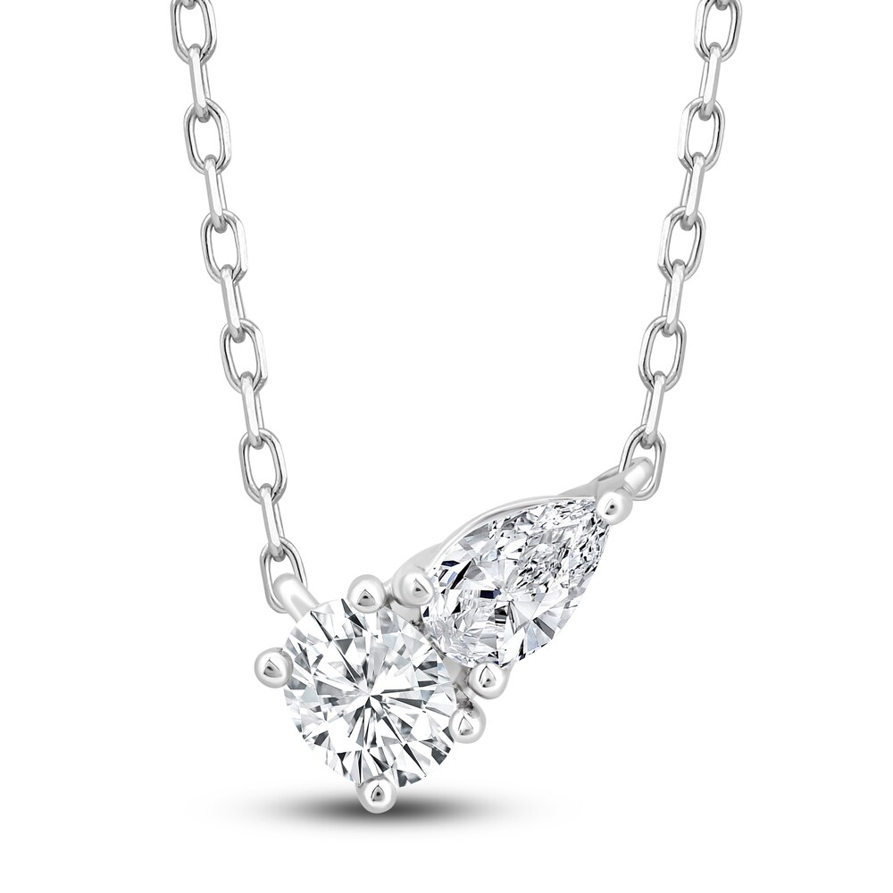 Diamond Pendant Necklace 1/2 ct tw Oval/Pear 14K White Gold 18" ZGIJgNGo Diamond Pendant Necklace 1/2 ct tw Oval/Pear 14K White Gold 18" ZGIJgNGo