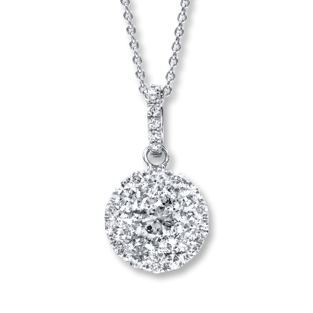 Diamond Necklace 2 ct tw Round-cut 14K White Gold ZJRl1W9G Diamond Necklace 2 ct tw Round-cut 14K White Gold ZJRl1W9G
