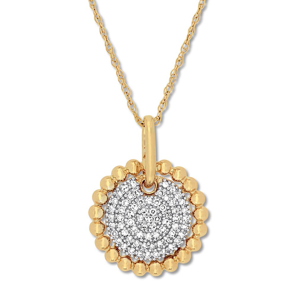 Clustered Diamond Necklace 1/5 carat tw 10K Yellow Gold ZRBgXI6X Clustered Diamond Necklace 1/5 carat tw 10K Yellow Gold ZRBgXI6X