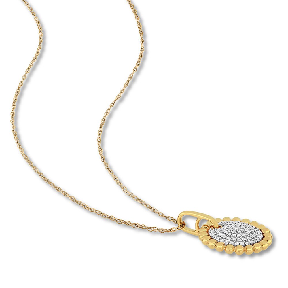 Clustered Diamond Necklace 1/5 carat tw 10K Yellow Gold ZRBgXI6X Clustered Diamond Necklace 1/5 carat tw 10K Yellow Gold ZRBgXI6X