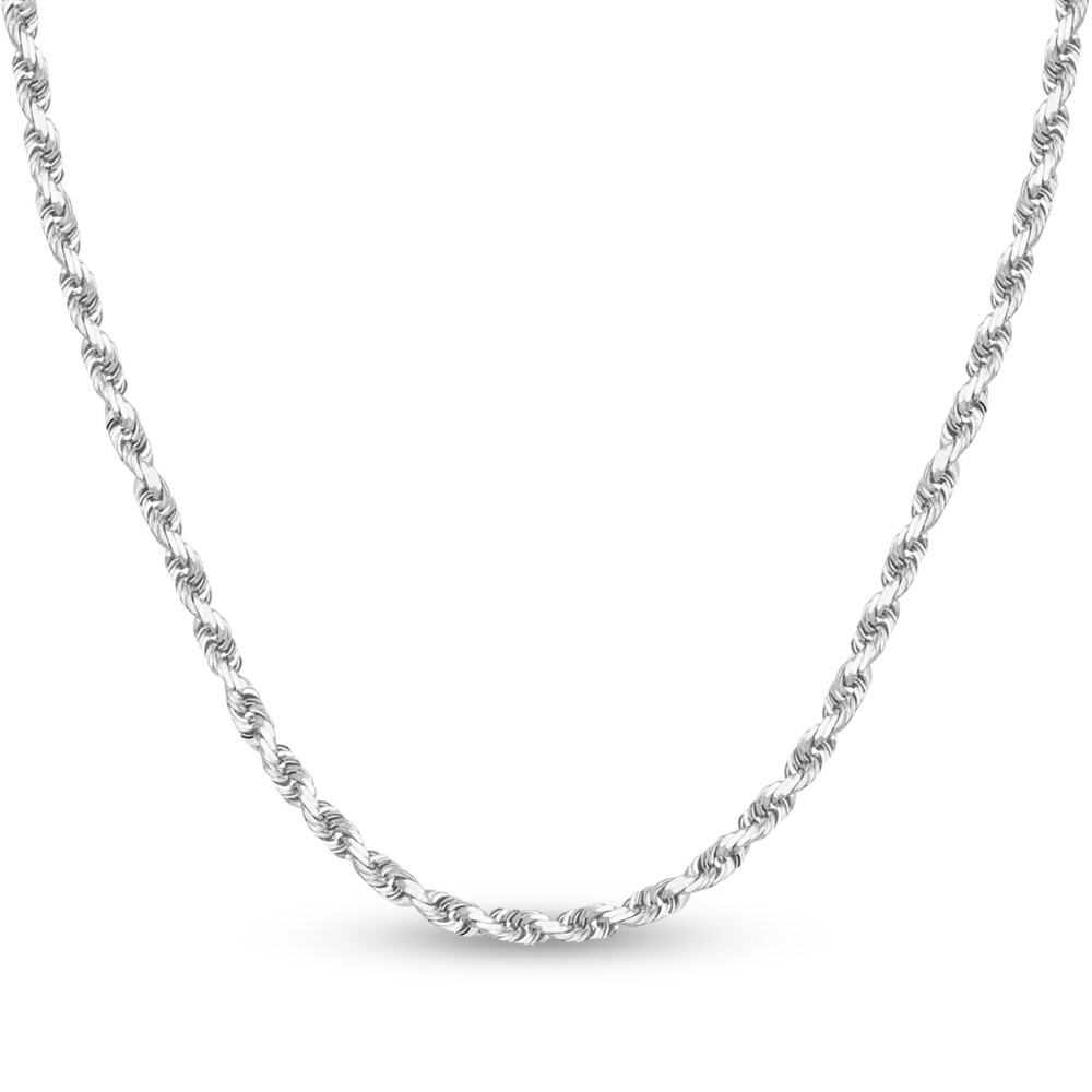 Diamond-Cut Rope Chain Necklace 14K White Gold 22" Zcyhif5G Diamond-Cut Rope Chain Necklace 14K White Gold 22" Zcyhif5G