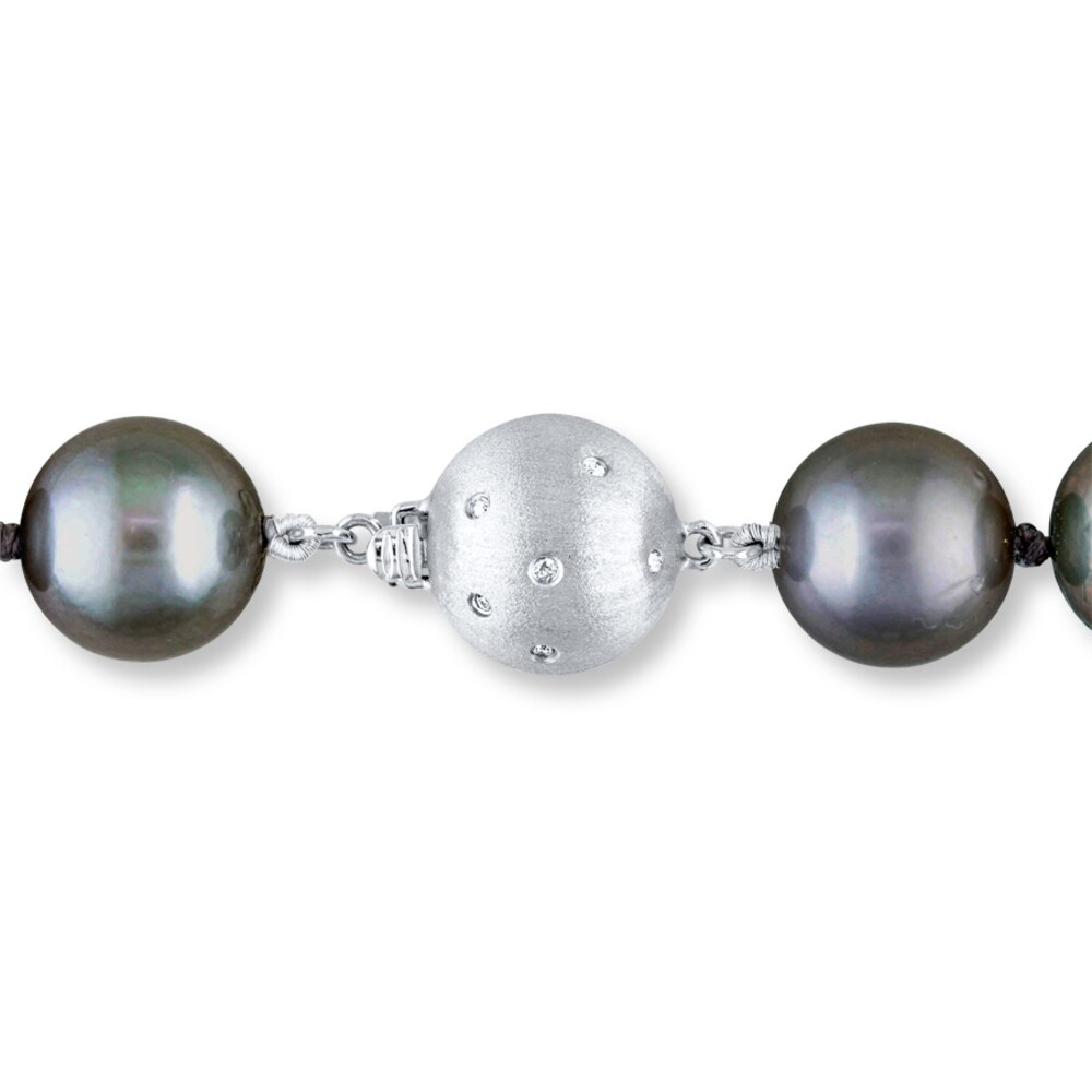 Cultured Pearl Necklace 1/20 ct tw Diamonds 14K White Gold Zd0htuaz Cultured Pearl Necklace 1/20 ct tw Diamonds 14K White Gold Zd0htuaz