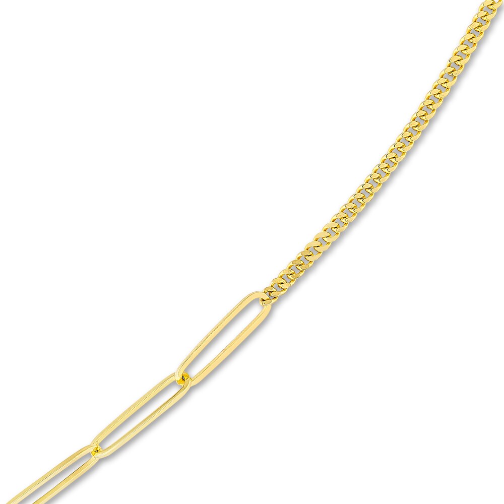 Paperclip/Curb Split Chain Necklace 14K Yellow Gold 20\" a3MQSmkc Paperclip/Curb Split Chain Necklace 14K Yellow Gold 20\" a3MQSmkc