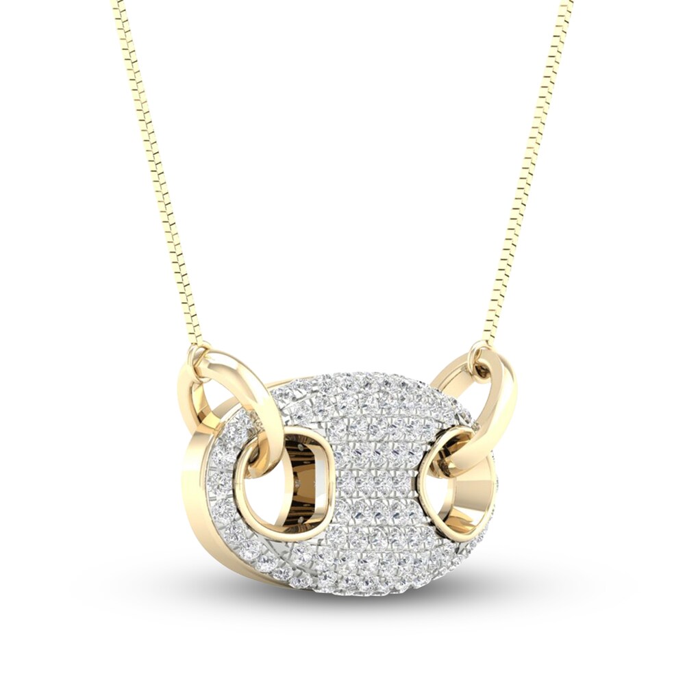 Men\'s Lab-Created Diamond Necklace 1-1/2 ct tw Round 14K Yellow Gold 22\" a75kDUZk