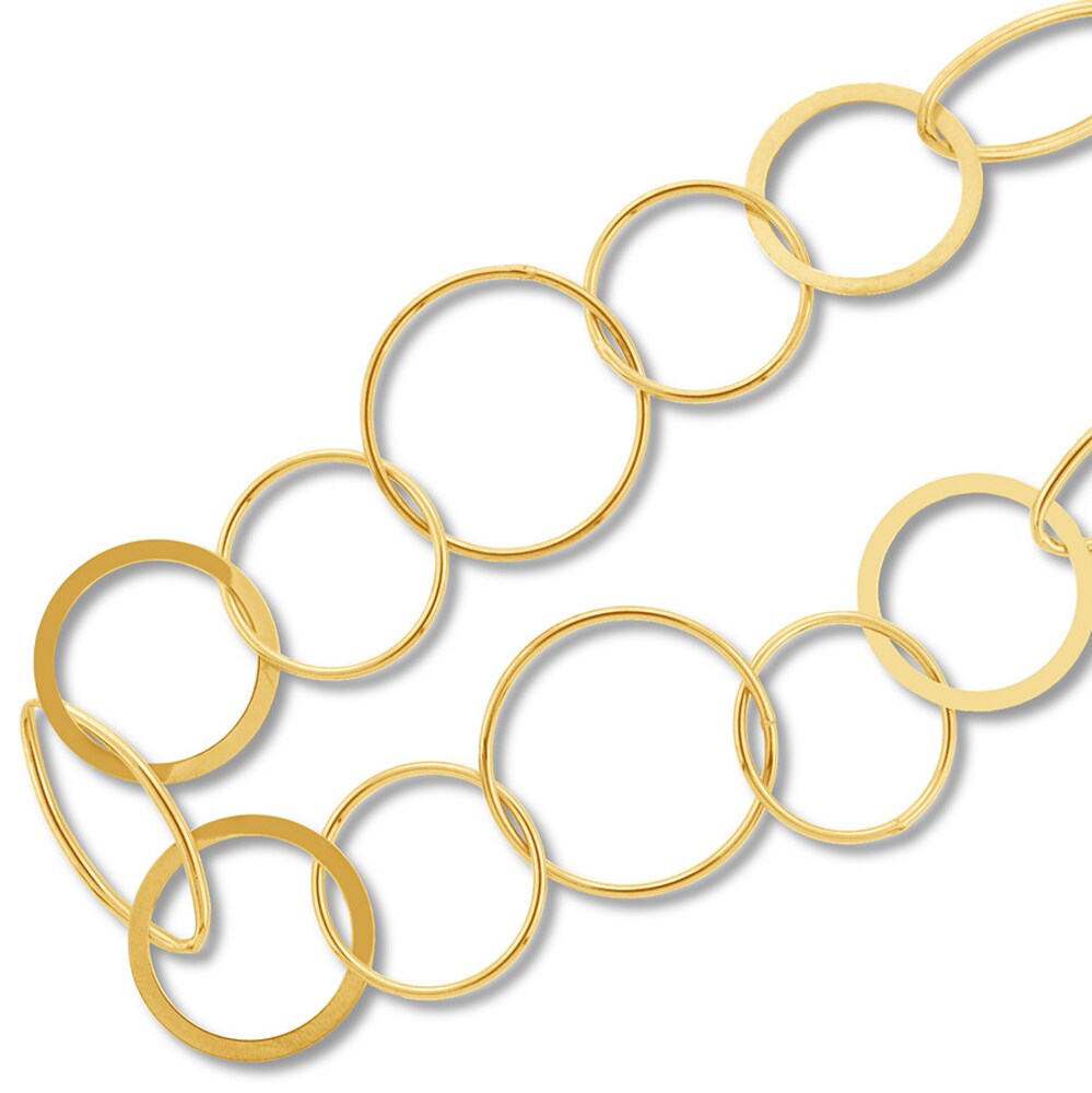 Circle Link Necklace 10K Yellow Gold 31" aDigMCM8 Circle Link Necklace 10K Yellow Gold 31" aDigMCM8