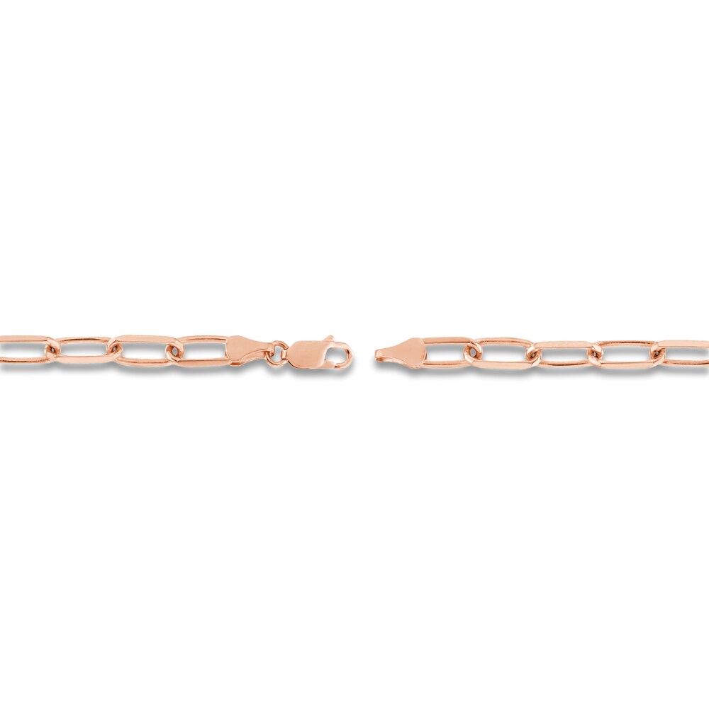 Paper Clip Chain Necklace 14K Rose Gold 18\" aFc2Jj1J