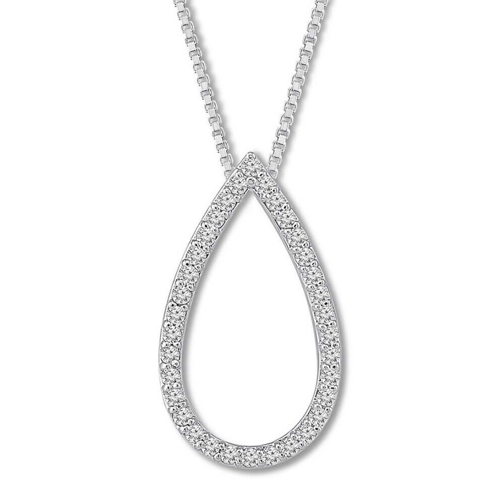 Black/White Diamond Necklace 1/2 ct tw 10K White Gold aIRfrHnD Black/White Diamond Necklace 1/2 ct tw 10K White Gold aIRfrHnD