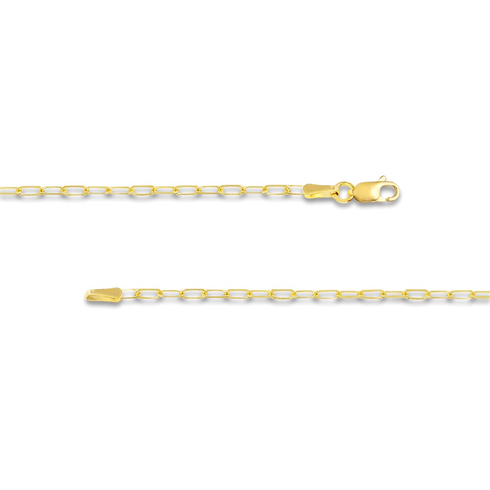 Paper Clip Chain Necklace 18K Yellow Gold 18\" 1.95mm ajJaIljO Paper Clip Chain Necklace 18K Yellow Gold 18\" 1.95mm ajJaIljO