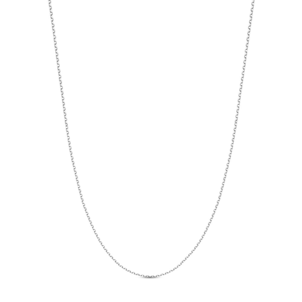 Diamond-Cut Cable Chain Necklace 14K White Gold 24" asJYRwSF Diamond-Cut Cable Chain Necklace 14K White Gold 24" asJYRwSF