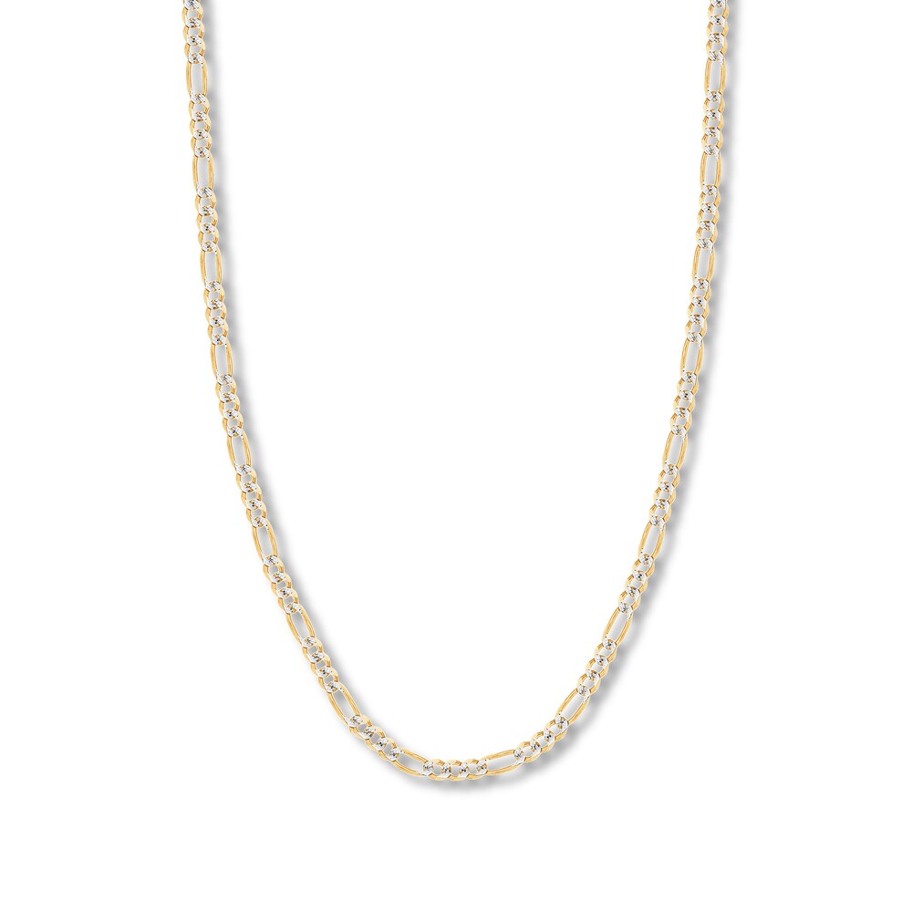 22" Figaro Chain Necklace 14K Two-Tone Gold Appx. 4.75mm bKS64b09 22" Figaro Chain Necklace 14K Two-Tone Gold Appx. 4.75mm bKS64b09