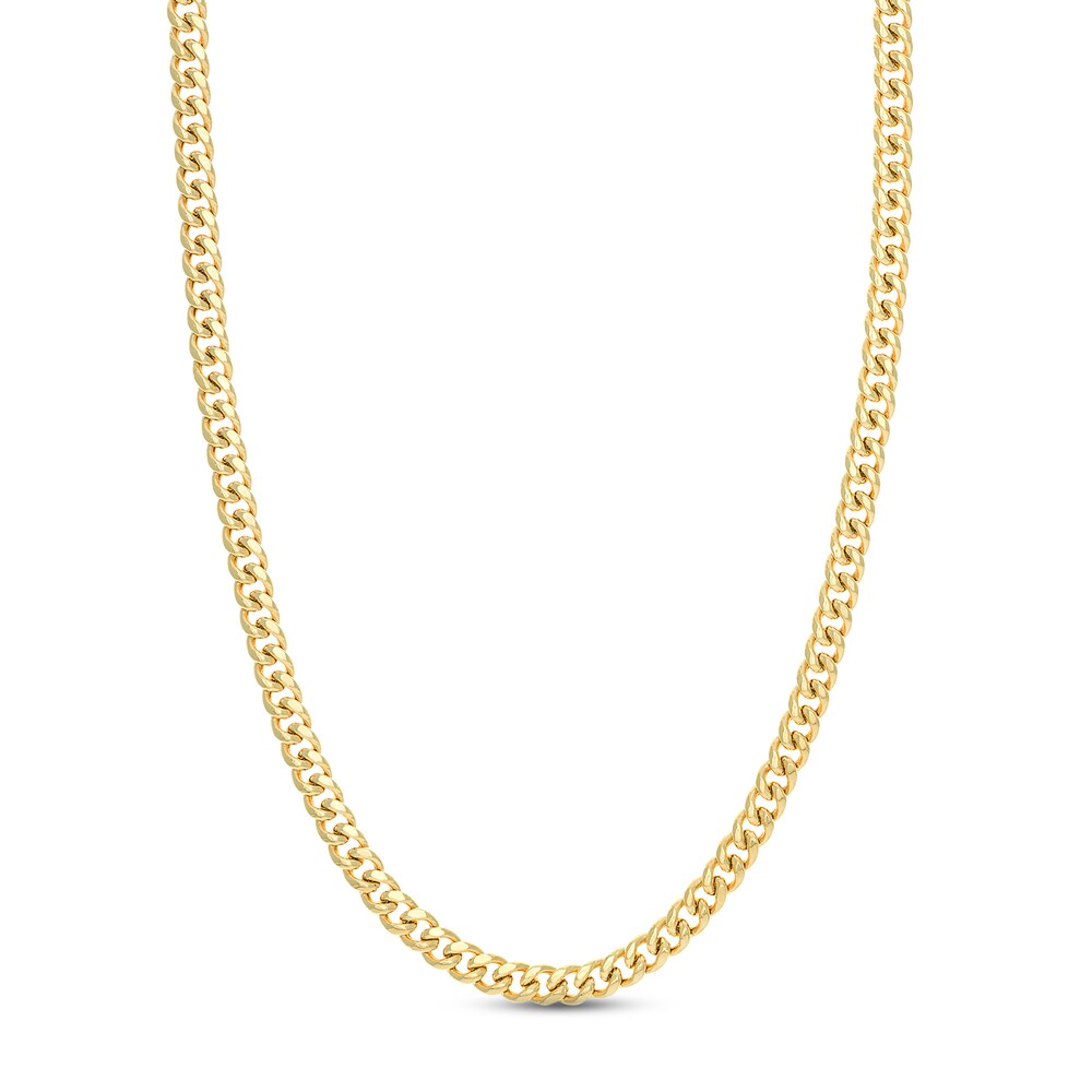 Men's Cuban Link Necklace 14K Yellow Gold 24" bZLXPRJW Men's Cuban Link Necklace 14K Yellow Gold 24" bZLXPRJW