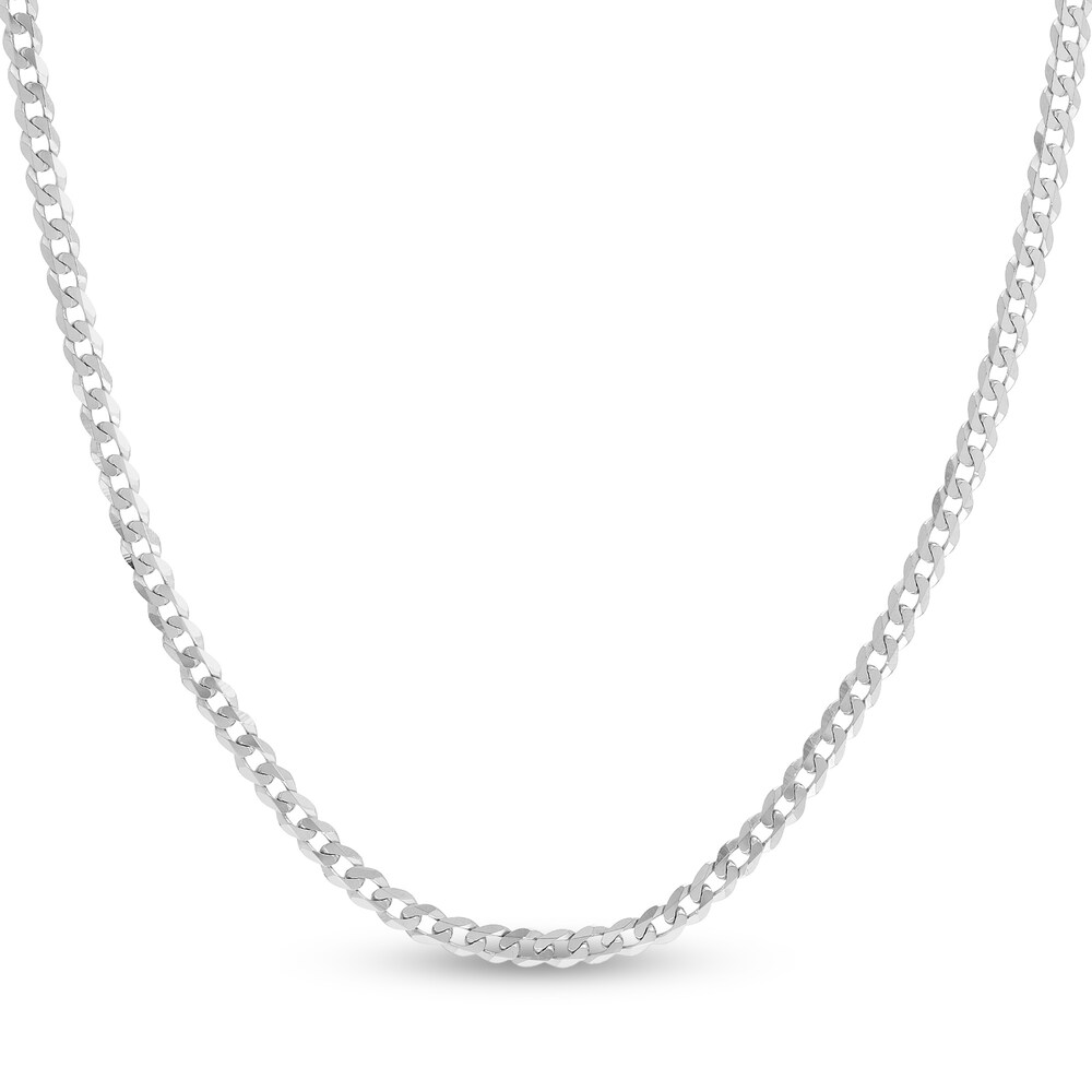 Light Cuban Link Necklace 14K White Gold 18" bfL292oY Light Cuban Link Necklace 14K White Gold 18" bfL292oY