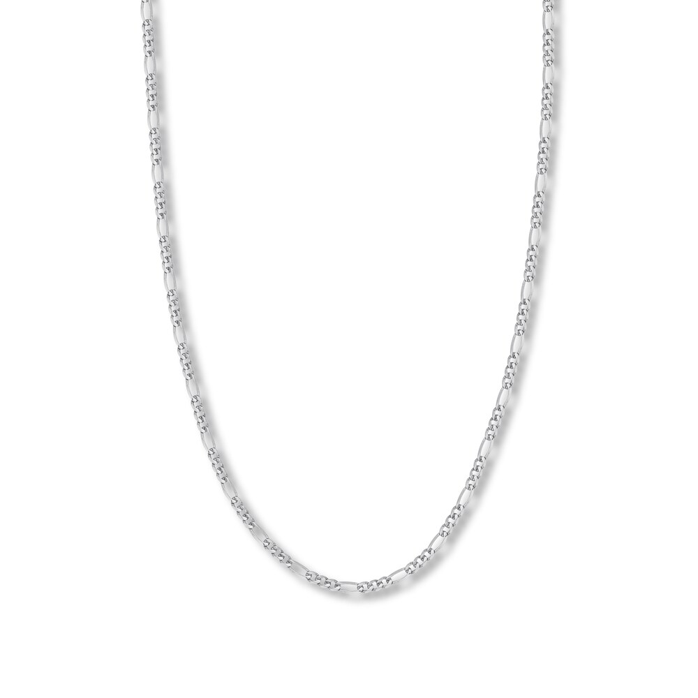 22" Figaro Chain Necklace 14K White Gold Appx. 3.2mm bxf2hd64 22" Figaro Chain Necklace 14K White Gold Appx. 3.2mm bxf2hd64