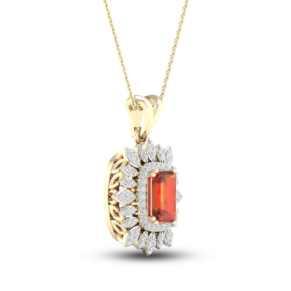Natural Madeira Citrine Pendant Necklace 1/5 ct tw Diamonds 10K Yellow Gold 18\" cEKsCmw8 Natural Madeira Citrine Pendant Necklace 1/5 ct tw Diamonds 10K Yellow Gold 18\" cEKsCmw8