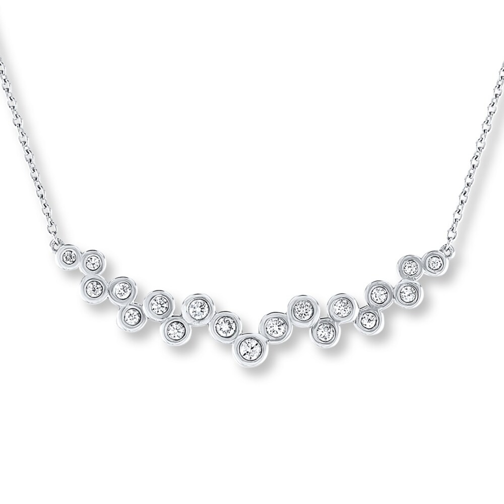 Diamond Necklace 1/2 carat tw Round-cut 14K White Gold cFc87M4l Diamond Necklace 1/2 carat tw Round-cut 14K White Gold cFc87M4l