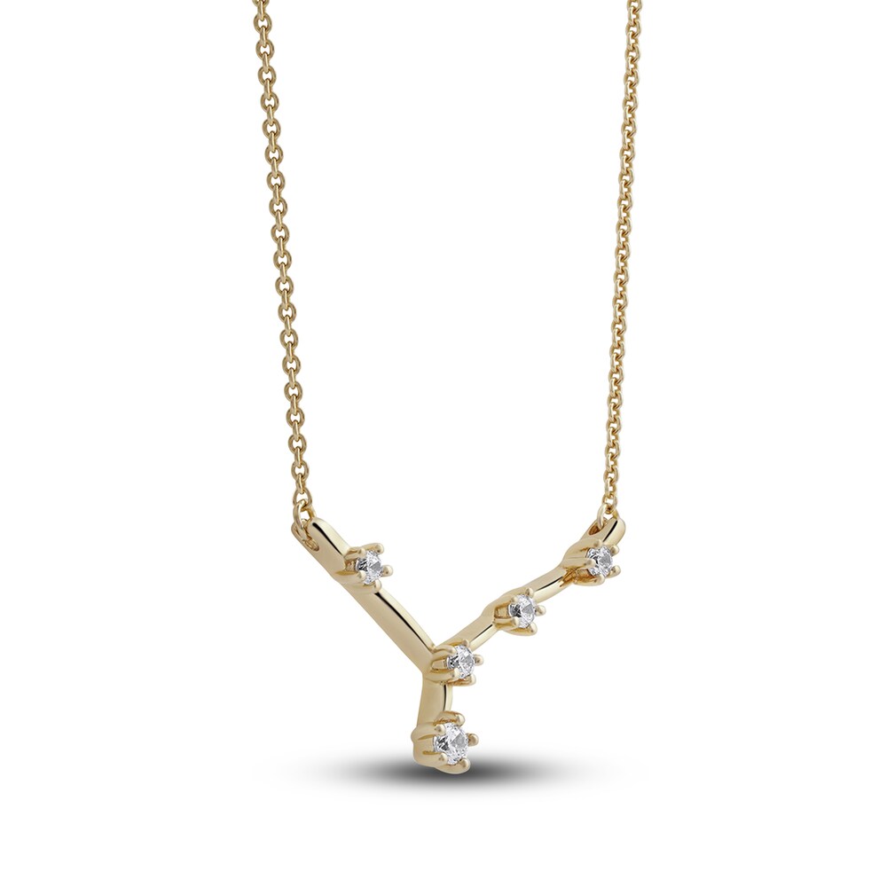 Diamond Cancer Constellation Pendant Necklace 1/6 ct tw Round 14K Yellow Gold cRfy6sNP Diamond Cancer Constellation Pendant Necklace 1/6 ct tw Round 14K Yellow Gold cRfy6sNP
