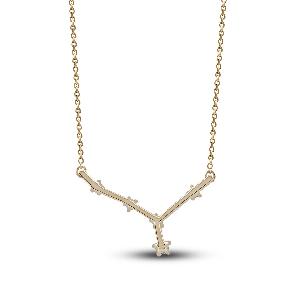 Diamond Cancer Constellation Pendant Necklace 1/6 ct tw Round 14K Yellow Gold cRfy6sNP Diamond Cancer Constellation Pendant Necklace 1/6 ct tw Round 14K Yellow Gold cRfy6sNP