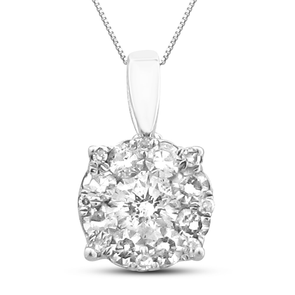 Diamond Necklace 1/2 ct tw Round 14K White Gold cpuBfTGL Diamond Necklace 1/2 ct tw Round 14K White Gold cpuBfTGL