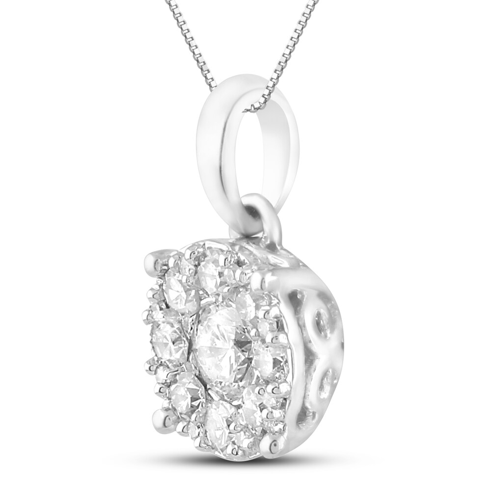 Diamond Necklace 1/2 ct tw Round 14K White Gold cpuBfTGL Diamond Necklace 1/2 ct tw Round 14K White Gold cpuBfTGL