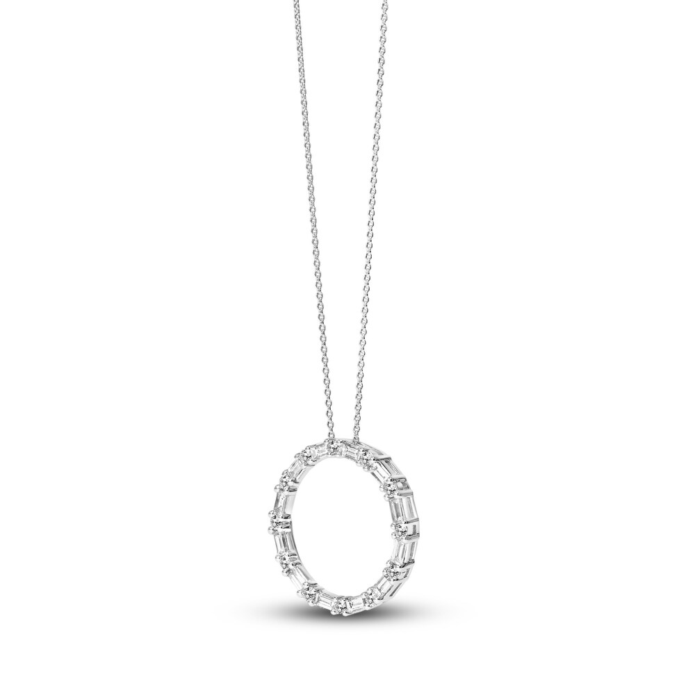 Diamond Circle Necklace 1/2 ct tw Round 14K White Gold 16\" csNtHtkC Diamond Circle Necklace 1/2 ct tw Round 14K White Gold 16\" csNtHtkC