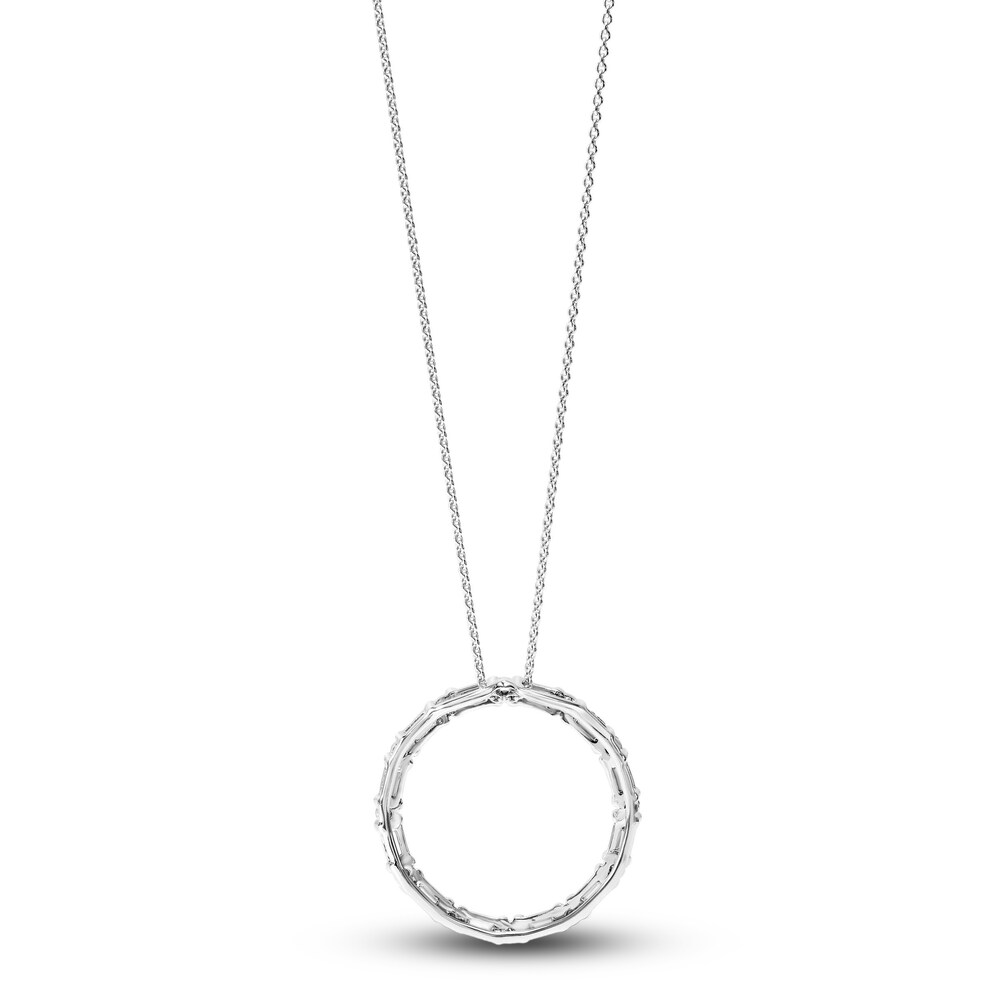 Diamond Circle Necklace 1/2 ct tw Round 14K White Gold 16\" csNtHtkC Diamond Circle Necklace 1/2 ct tw Round 14K White Gold 16\" csNtHtkC