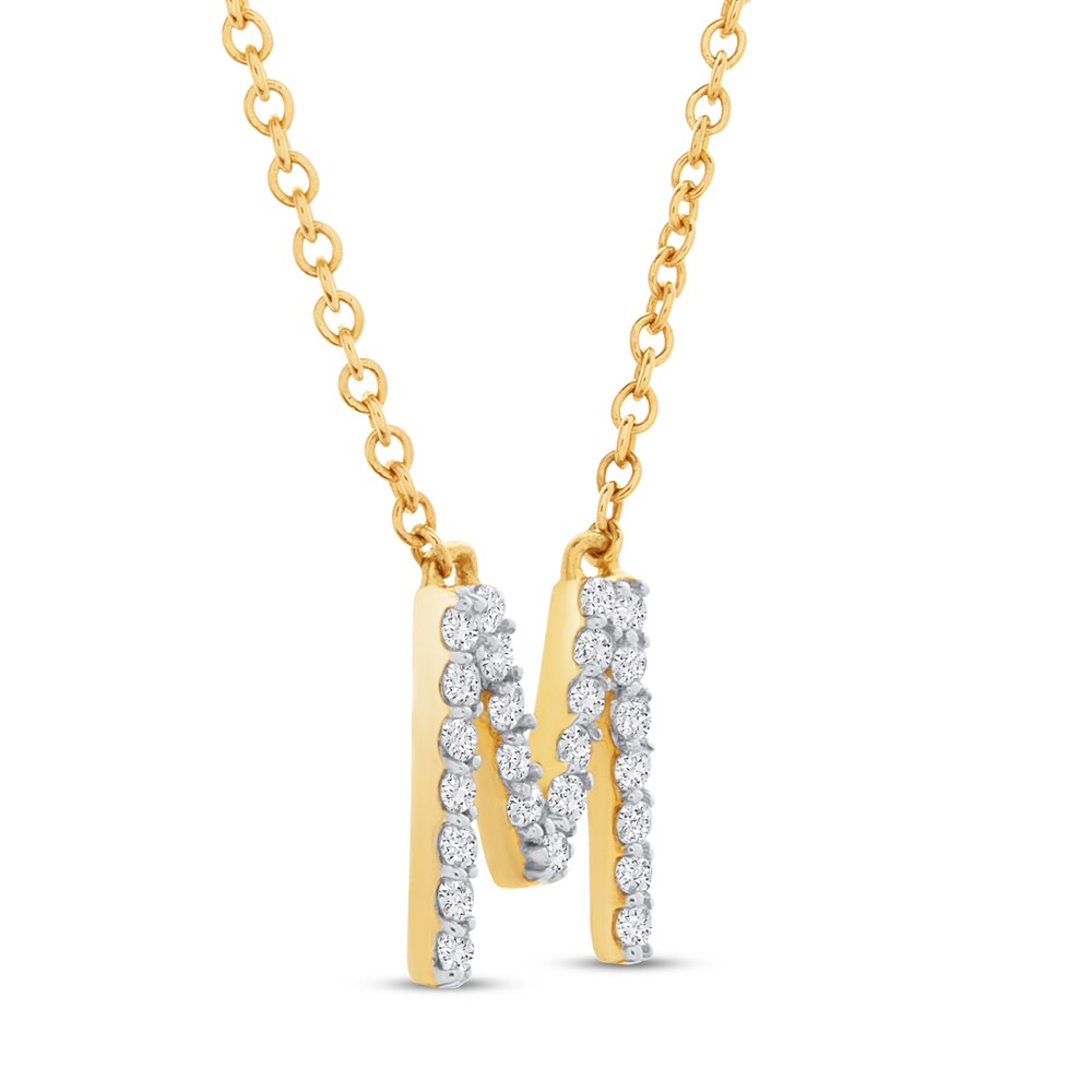 Diamond Letter M Necklace 1/10 ct tw Round 10K Yellow Gold cvhL8ZtX Diamond Letter M Necklace 1/10 ct tw Round 10K Yellow Gold cvhL8ZtX