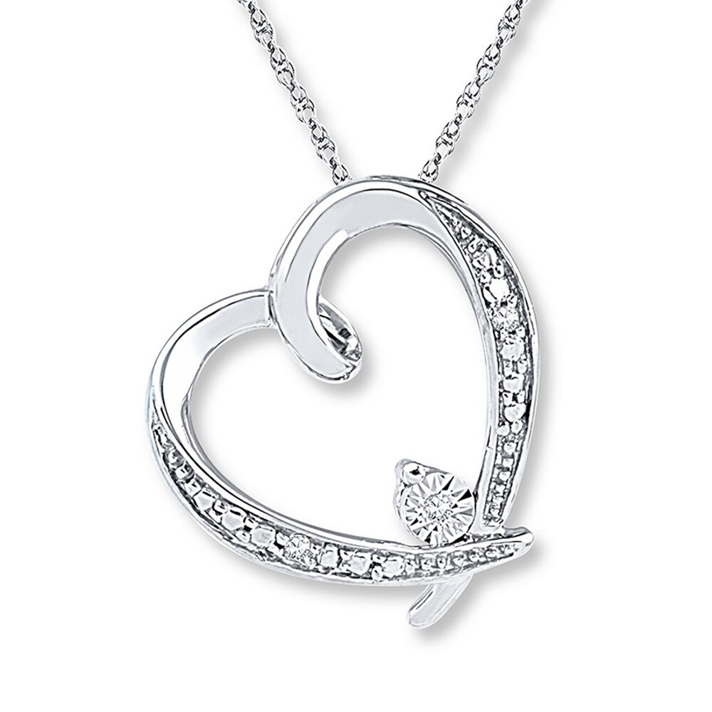 Heart Necklace Diamond Accents 10K White Gold cxLtHm2n Heart Necklace Diamond Accents 10K White Gold cxLtHm2n