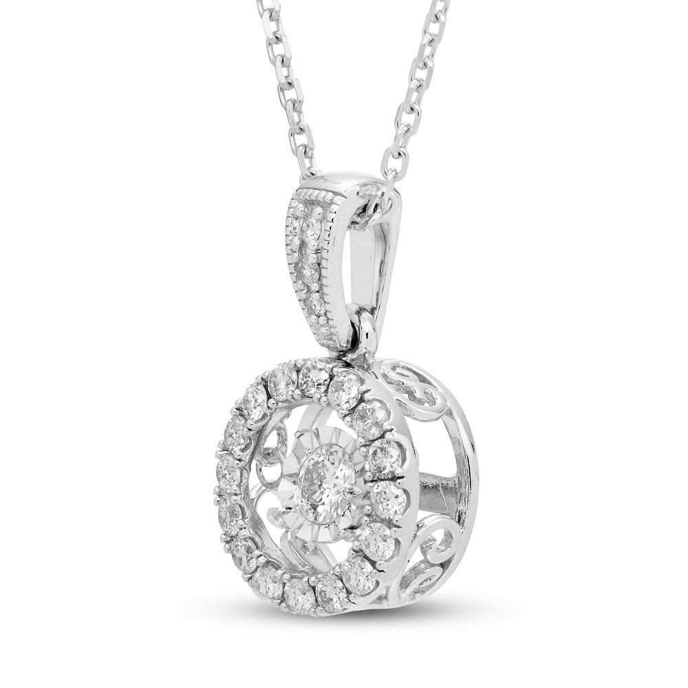 Diamond Necklace 1/3 ct tw Round 10K White Gold czi16spp Diamond Necklace 1/3 ct tw Round 10K White Gold czi16spp