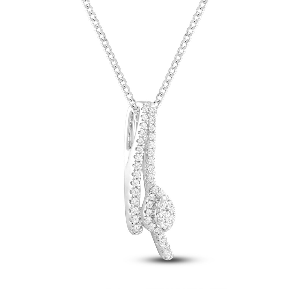 Diamond Pendant Necklace 1/4 ct tw Round 10K White Gold 18\" dApokUoW