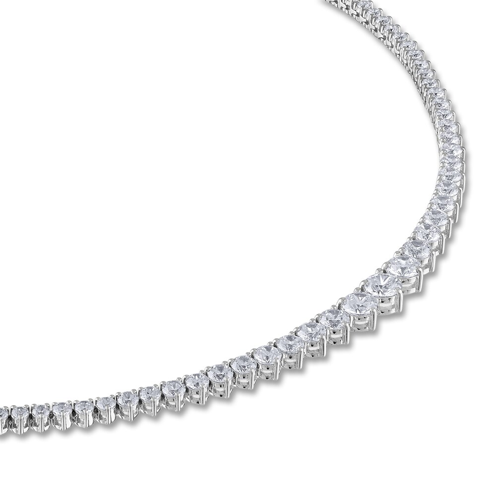 Diamond Necklace 10 ct tw Round 14K White Gold 16\" dHQ43lB7 Diamond Necklace 10 ct tw Round 14K White Gold 16\" dHQ43lB7