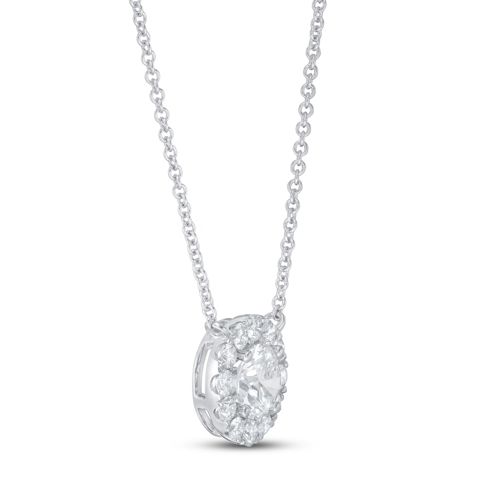 Lab-Created Diamond Necklace 1-1/8 ct tw Round 14K White Gold dIuksQlo Lab-Created Diamond Necklace 1-1/8 ct tw Round 14K White Gold dIuksQlo