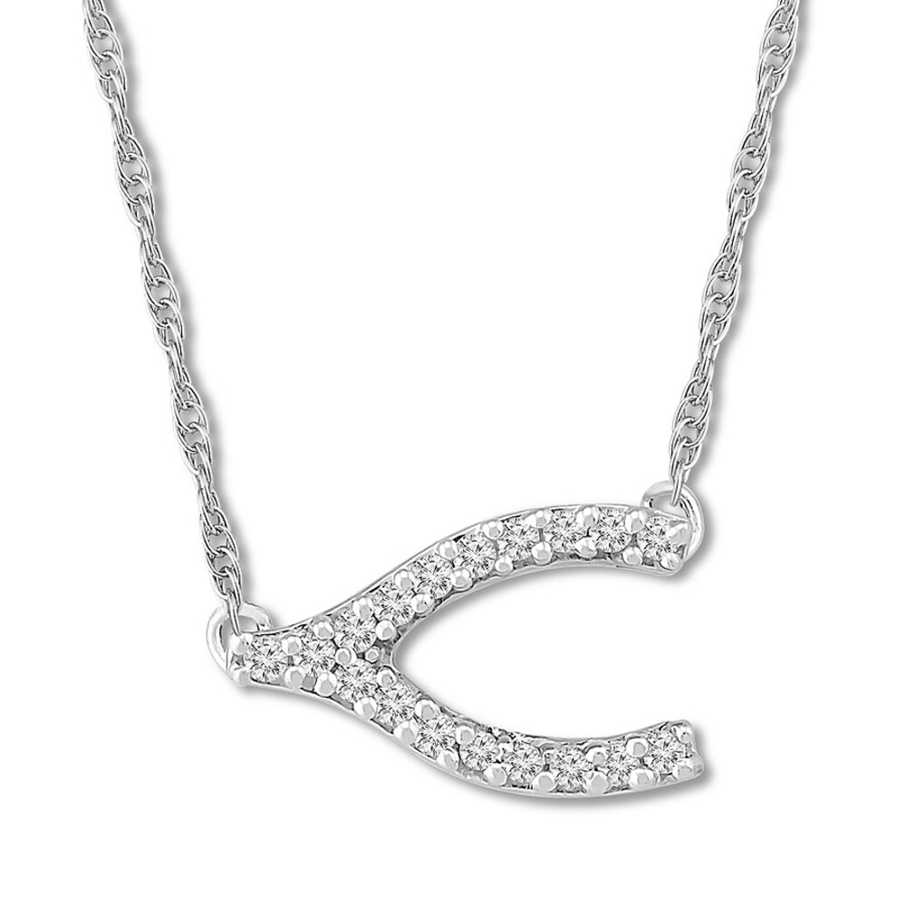 Wishbone Necklace 1/10 ct tw Diamonds Sterling Silver dqsf4mUh Wishbone Necklace 1/10 ct tw Diamonds Sterling Silver dqsf4mUh