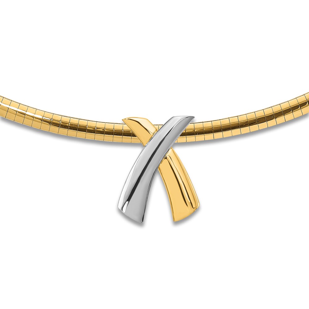 High-Polish Necklace 14K Two-Tone Gold dyKib2Qg High-Polish Necklace 14K Two-Tone Gold dyKib2Qg