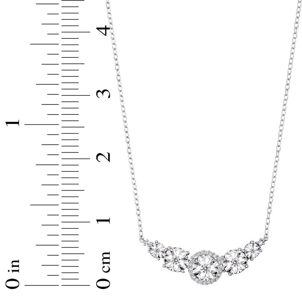 Diamond 5-Stone Necklace 1/6 ct tw Round Sterling Silver 17\" e2jVFS5c Diamond 5-Stone Necklace 1/6 ct tw Round Sterling Silver 17\" e2jVFS5c