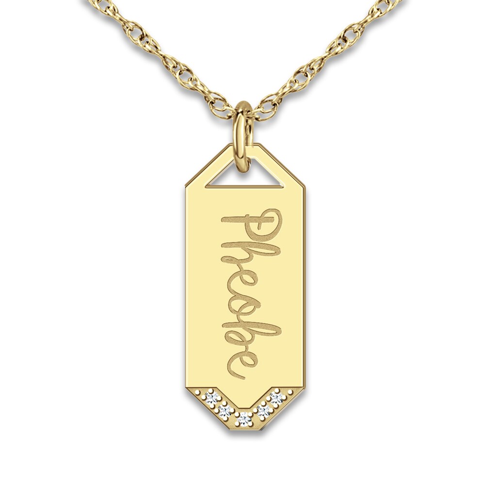 Initial Pendant Necklace Diamond Accents 14K Yellow Gold 18" eA2ylm4C Initial Pendant Necklace Diamond Accents 14K Yellow Gold 18" eA2ylm4C