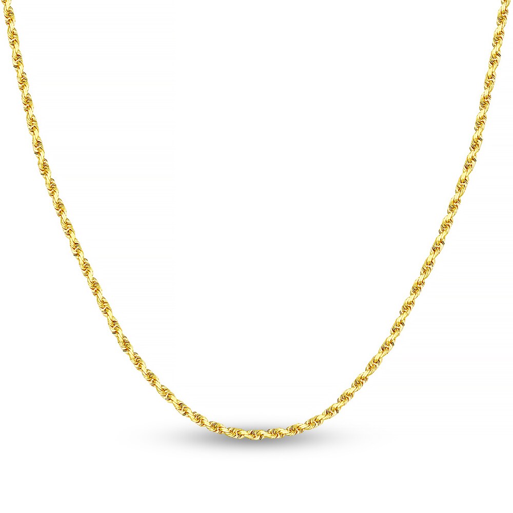 Diamond-Cut Rope Chain Necklace 14K Yellow Gold 16" eC35cVCT Diamond-Cut Rope Chain Necklace 14K Yellow Gold 16" eC35cVCT