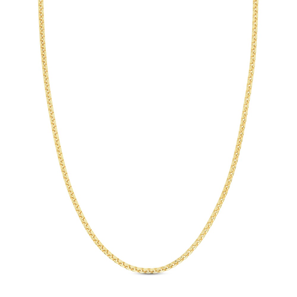 Round Box Chain Necklace 14K Yellow Gold 20" eEylAklE Round Box Chain Necklace 14K Yellow Gold 20" eEylAklE