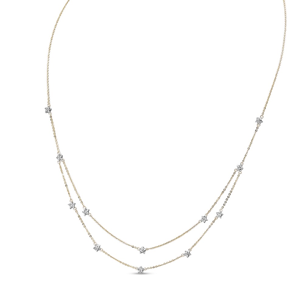 Double Chain Star Necklace 14K Two-Tone Gold eFYqqC9L Double Chain Star Necklace 14K Two-Tone Gold eFYqqC9L