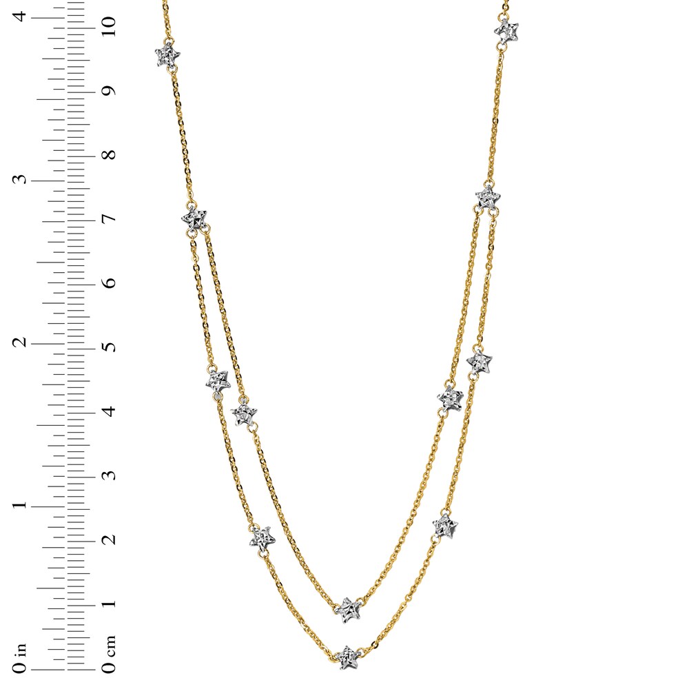 Double Chain Star Necklace 14K Two-Tone Gold eFYqqC9L Double Chain Star Necklace 14K Two-Tone Gold eFYqqC9L