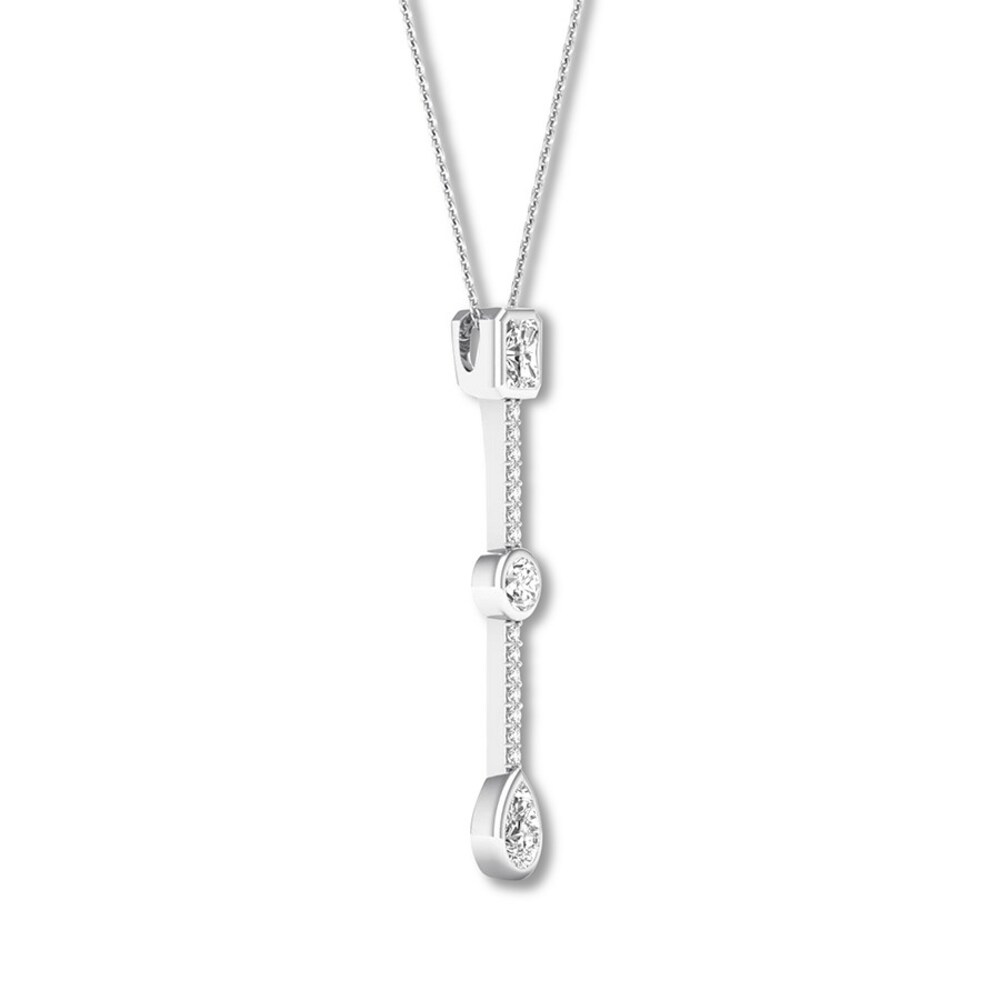 Diamond Drop Necklace 1/2 carat tw Bezel-set 14K White Gold eJFj63Gl Diamond Drop Necklace 1/2 carat tw Bezel-set 14K White Gold eJFj63Gl