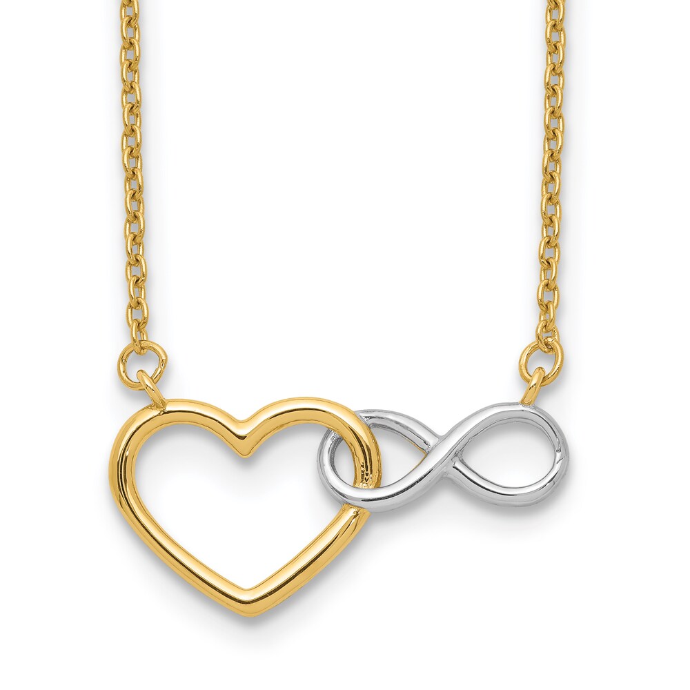 Heart/Infinity Symbol Necklace 14K Yellow Gold/White Rhodium 17" eJWphP6f Heart/Infinity Symbol Necklace 14K Yellow Gold/White Rhodium 17" eJWphP6f