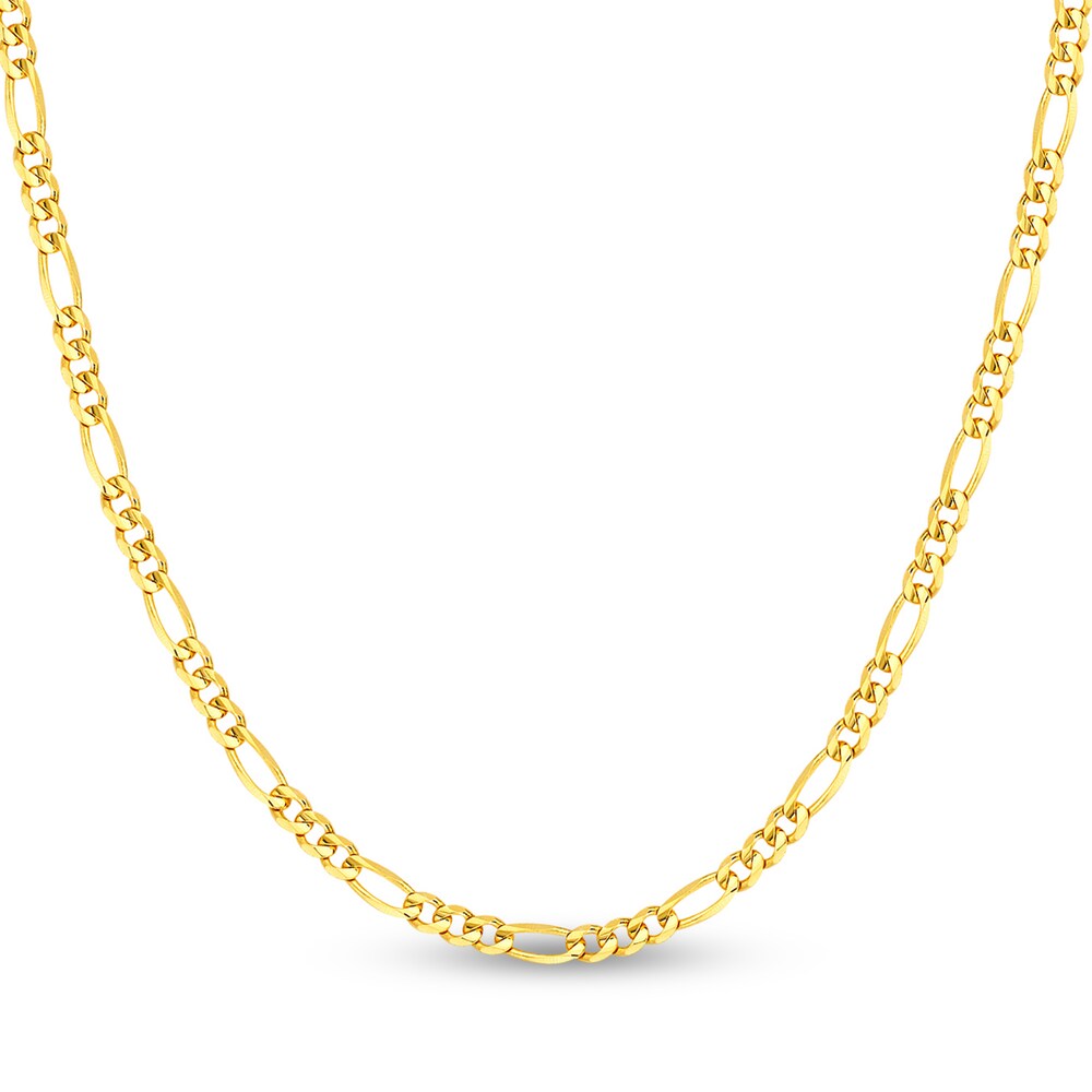 Figaro Chain Necklace 14K Yellow Gold 24" eLkYEL1J Figaro Chain Necklace 14K Yellow Gold 24" eLkYEL1J
