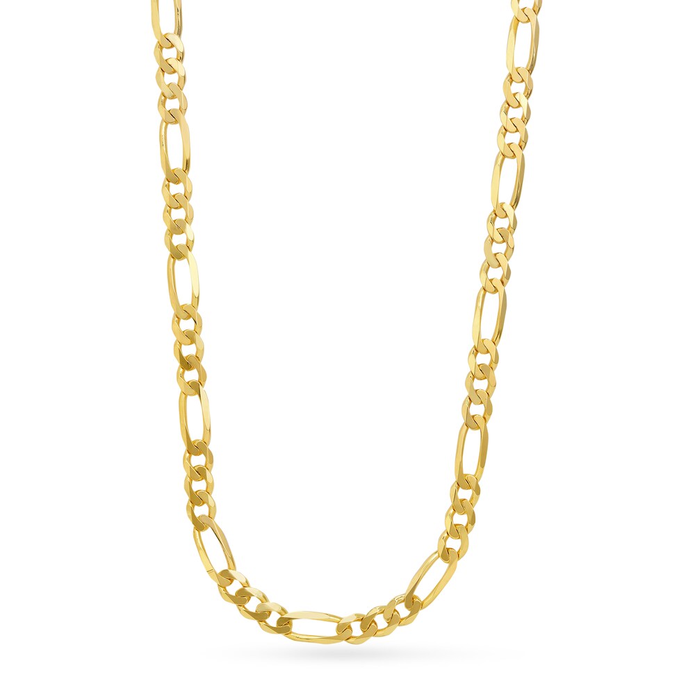Flat Figaro Chain Necklace 14K Yellow Gold 24" eavnqMIf Flat Figaro Chain Necklace 14K Yellow Gold 24" eavnqMIf