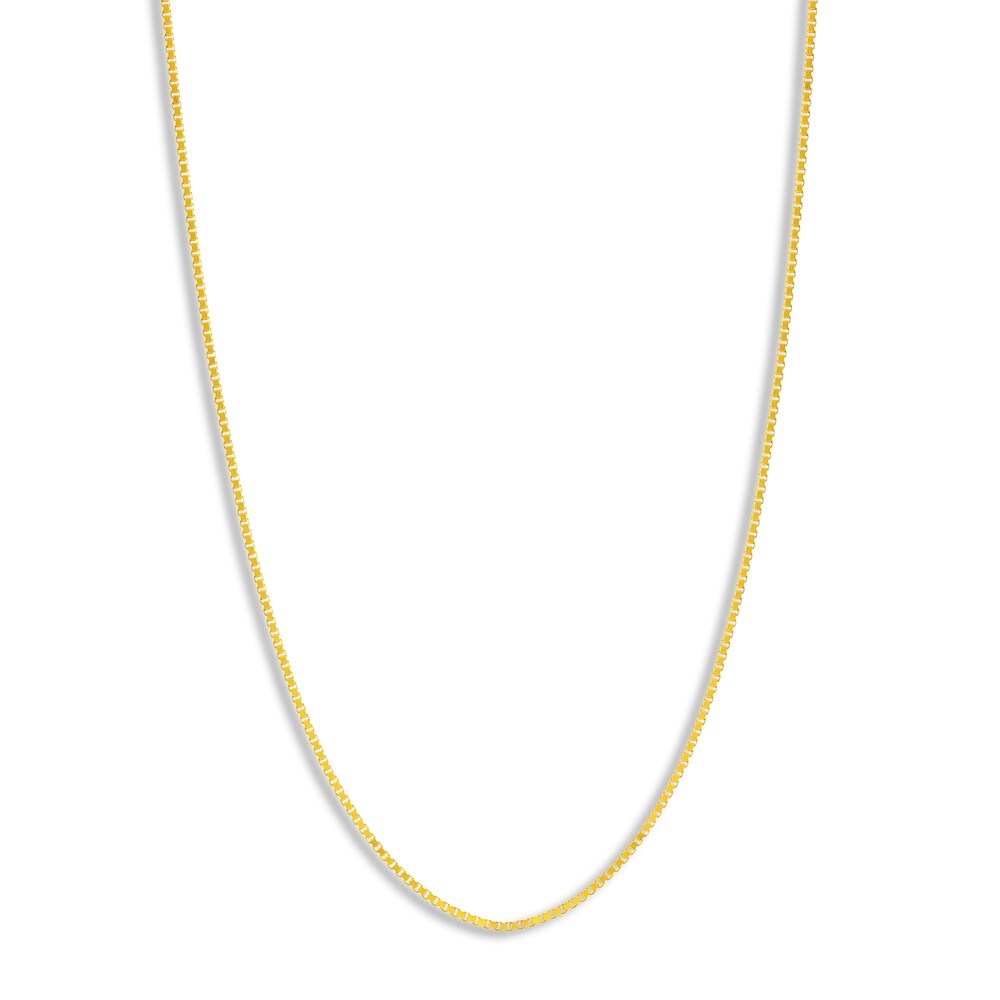 Box Chain 14K Yellow Gold 24" Length er7Kn0cX