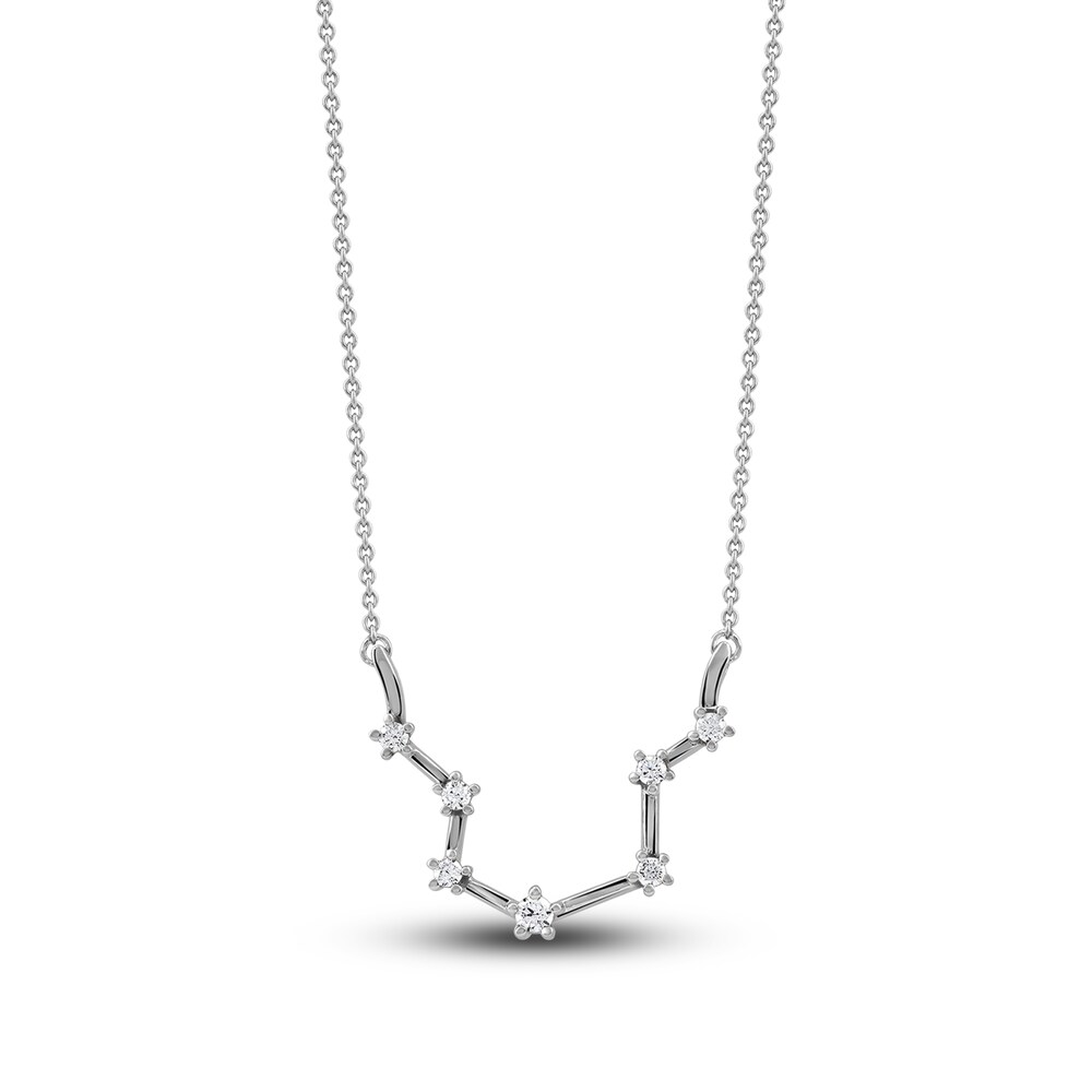 Diamond Aquarius Constellation Pendant Necklace 1/6 ct tw Round 14K White Gold euLZmvtm Diamond Aquarius Constellation Pendant Necklace 1/6 ct tw Round 14K White Gold euLZmvtm
