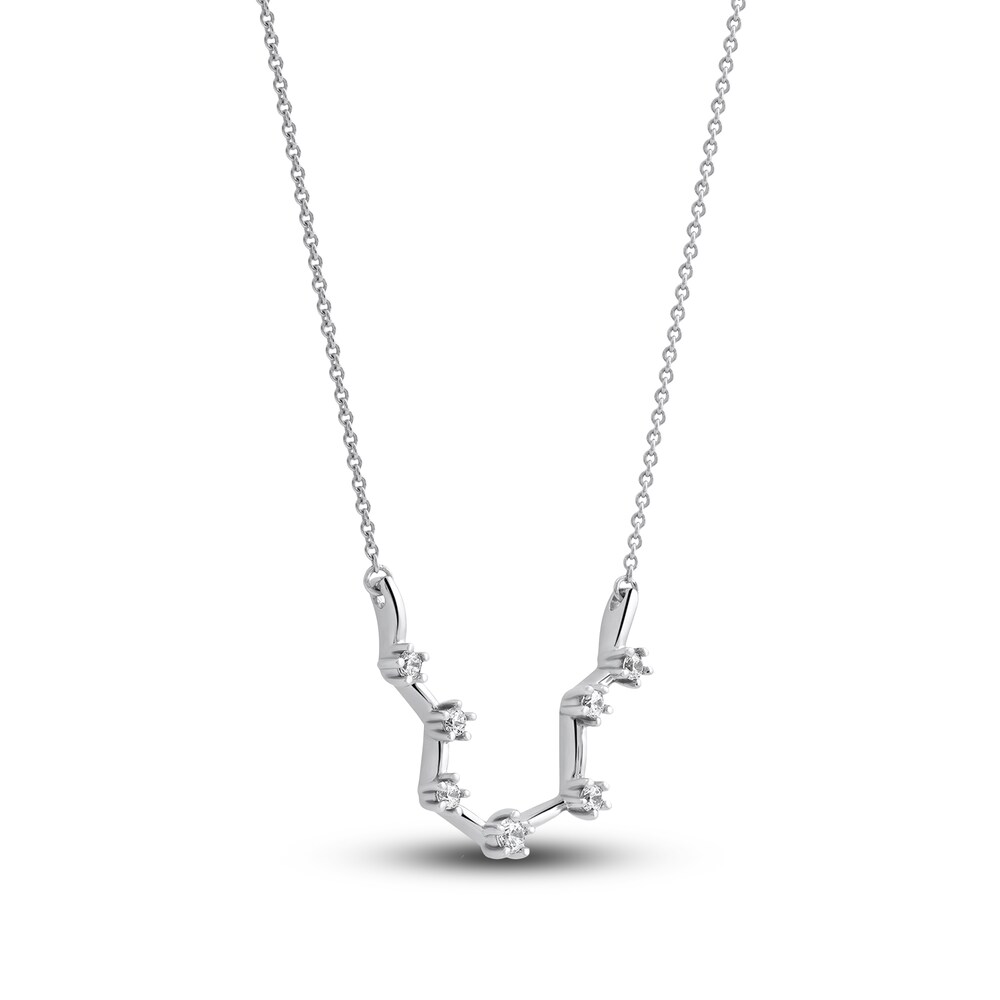 Diamond Aquarius Constellation Pendant Necklace 1/6 ct tw Round 14K White Gold euLZmvtm Diamond Aquarius Constellation Pendant Necklace 1/6 ct tw Round 14K White Gold euLZmvtm